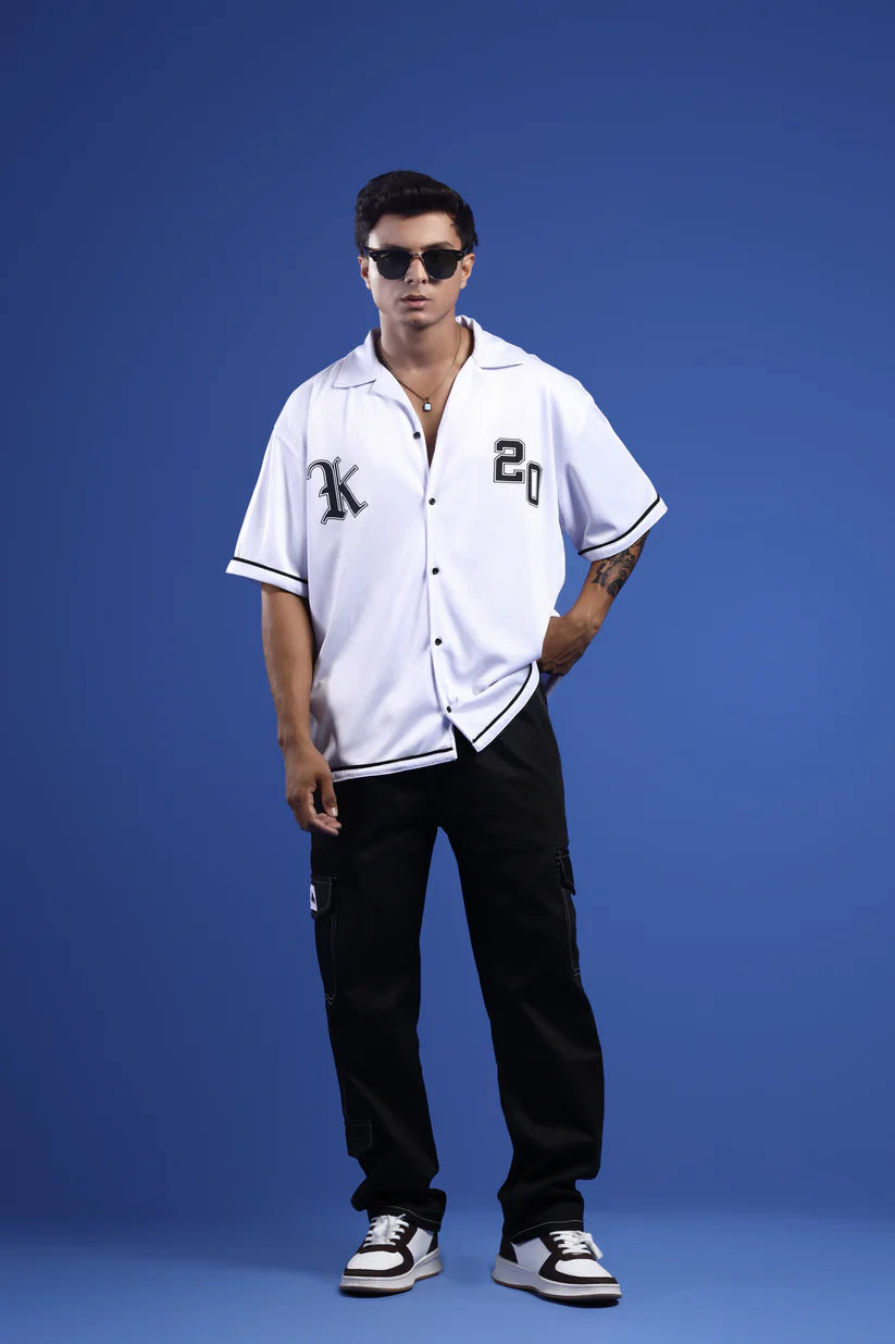 VARSITY K-20 MESH CUBAN OVERSIZED SHIRT