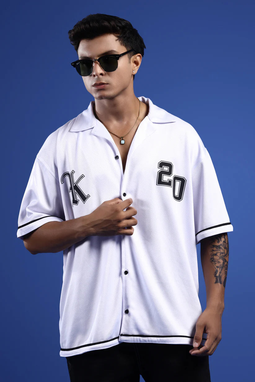 VARSITY K-20 MESH CUBAN OVERSIZED SHIRT