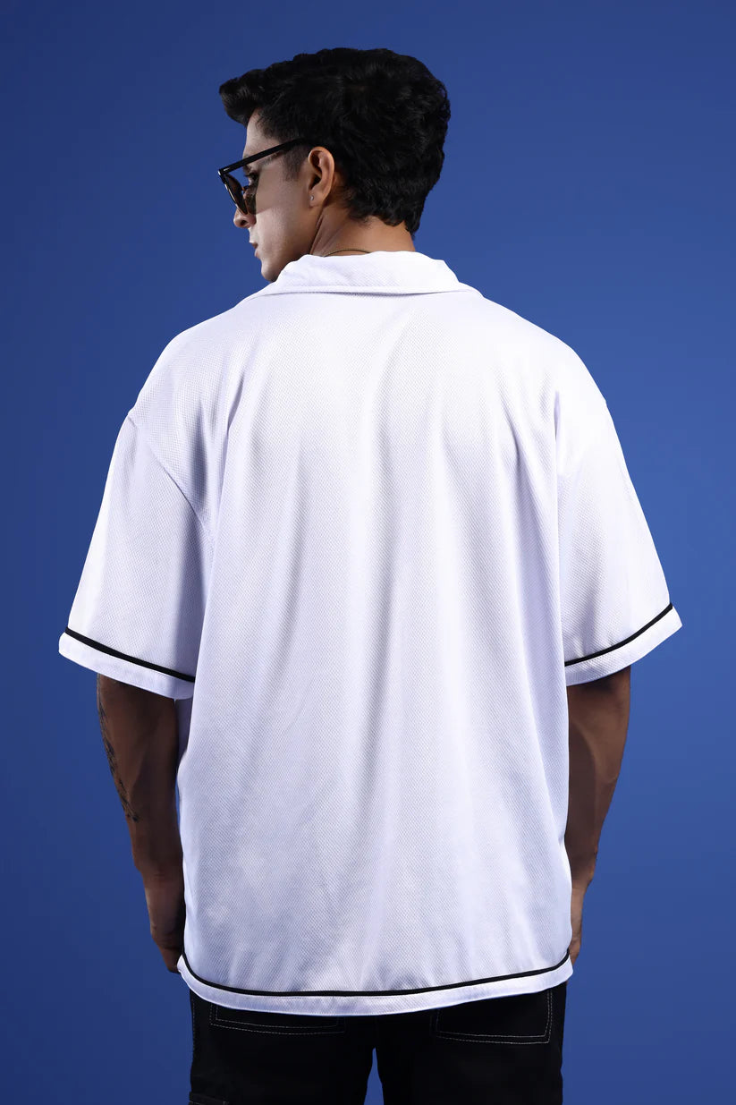 VARSITY K-20 MESH CUBAN OVERSIZED SHIRT